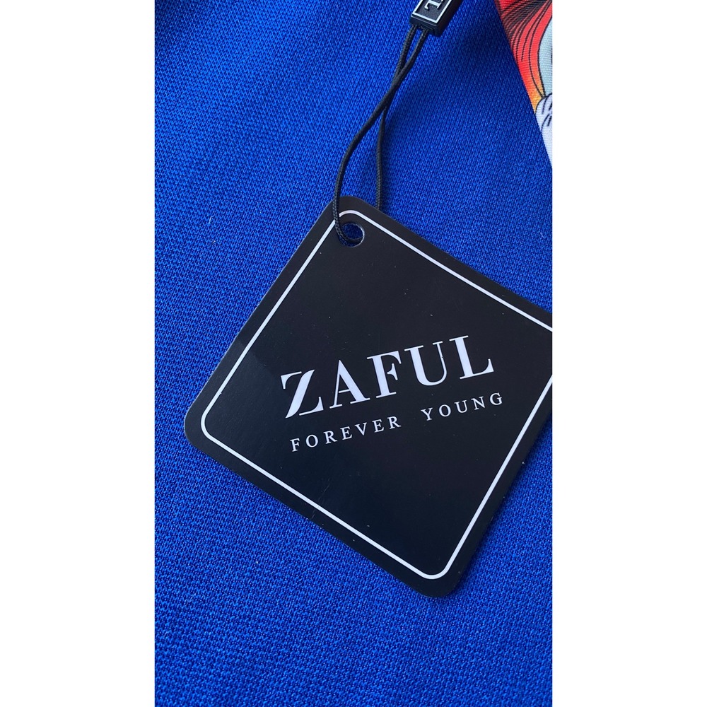ZAFUL 2Piece Navy Floral Bikini Size Small New With Tags Tropical Hibiscus Print - Picture 5 of 7